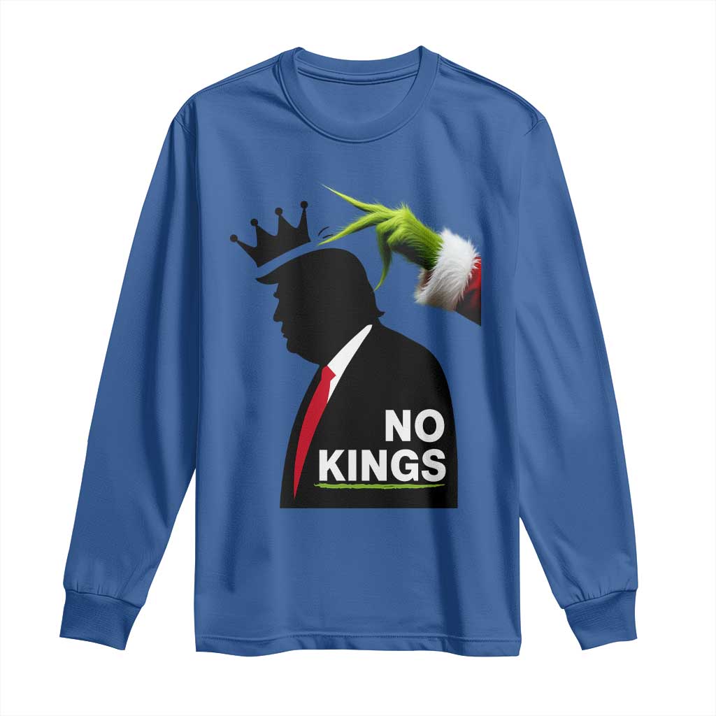 Funny Christmas No Kings in America Long Sleeve Shirt TS10 Royal Blue Print Your Wear