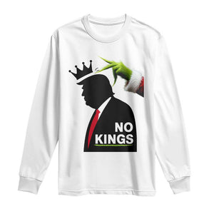 Funny Christmas No Kings in America Long Sleeve Shirt TS10 White Print Your Wear