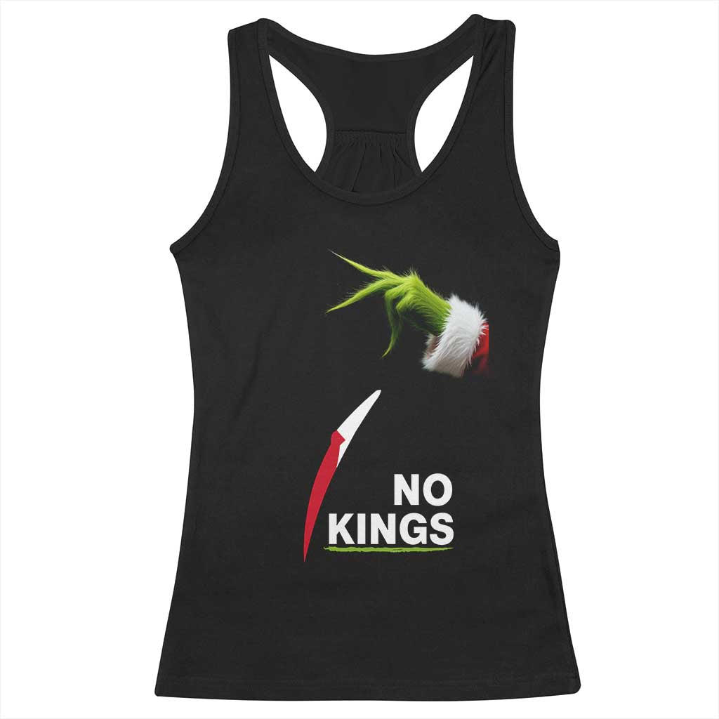 Funny Christmas No Kings in America Racerback Tank Top TS10 Black Print Your Wear