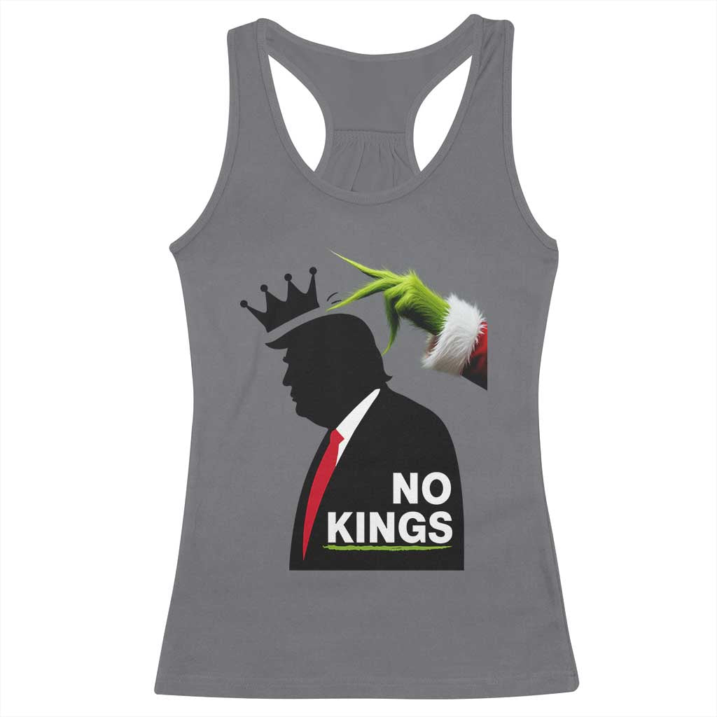 Funny Christmas No Kings in America Racerback Tank Top TS10 Charcoal Print Your Wear