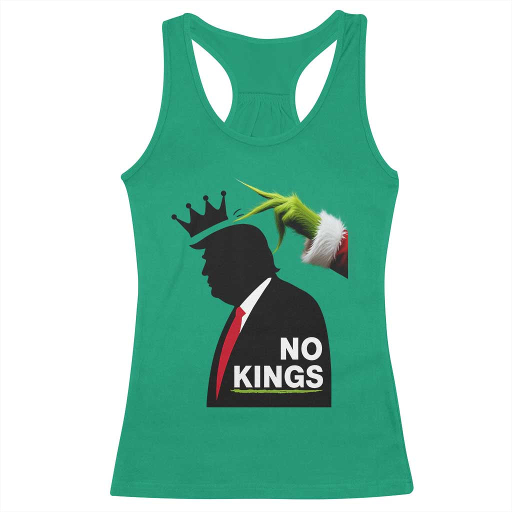 Funny Christmas No Kings in America Racerback Tank Top TS10 Irish Green Print Your Wear