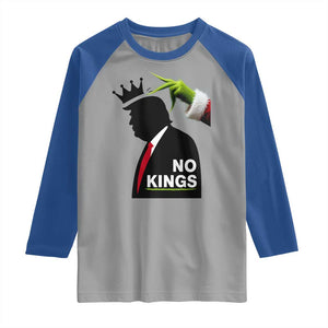 Funny Christmas No Kings in America Raglan Shirt TS10 Sport Gray Royal Print Your Wear