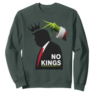Funny Christmas No Kings in America Sweatshirt TS10 Dark Forest Green Print Your Wear