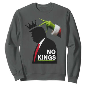 Funny Christmas No Kings in America Sweatshirt TS10 Dark Heather Print Your Wear