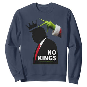 Funny Christmas No Kings in America Sweatshirt TS10 Navy Print Your Wear