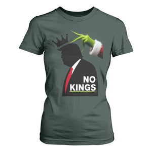 Funny Christmas No Kings in America T Shirt For Women TS10 Dark Forest Green Print Your Wear