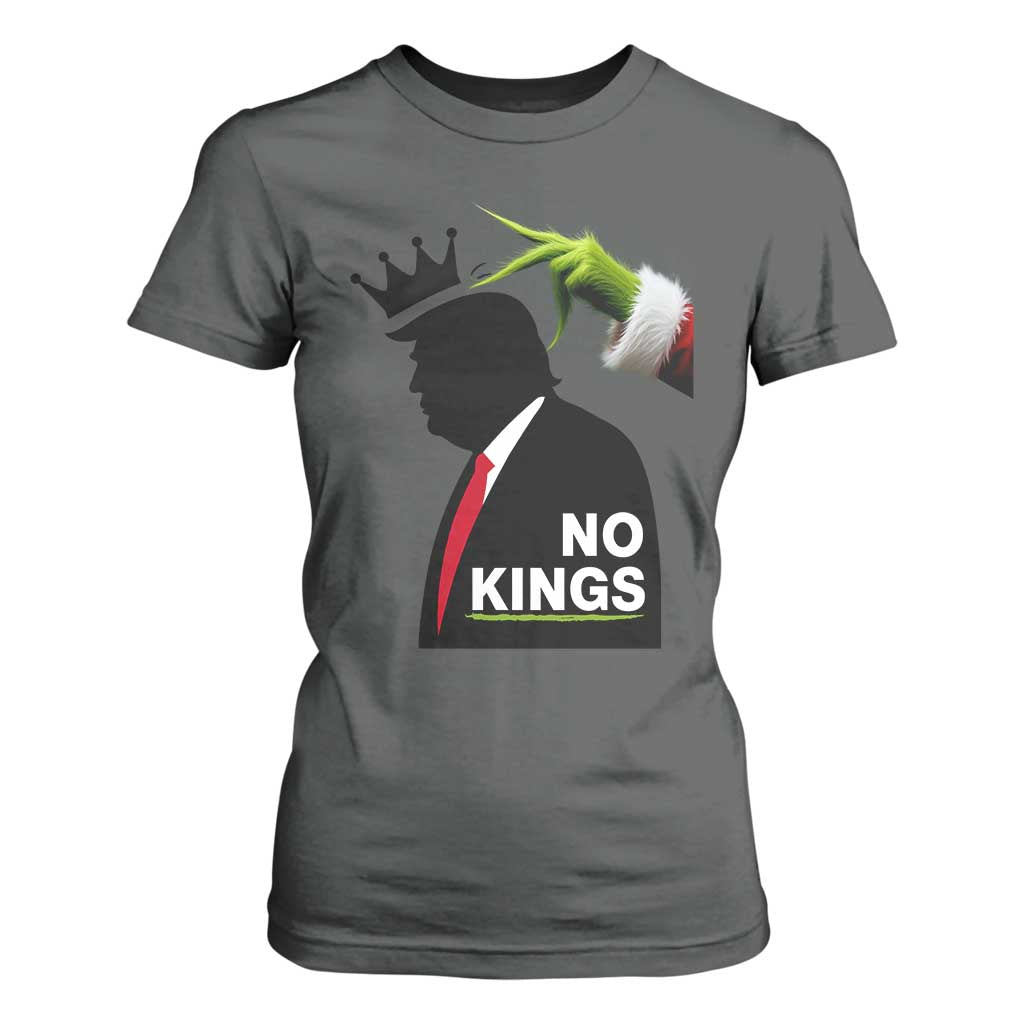 Funny Christmas No Kings in America T Shirt For Women TS10 Dark Heather Print Your Wear