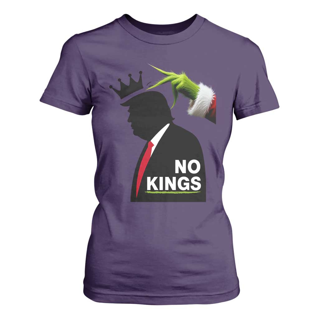 Funny Christmas No Kings in America T Shirt For Women TS10 Purple Print Your Wear