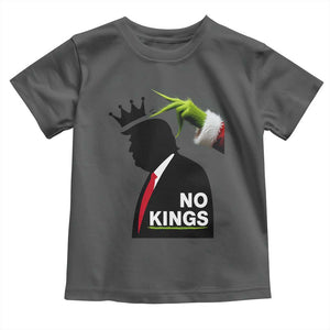 Funny Christmas No Kings in America Toddler T Shirt TS10 Dark Heather Print Your Wear