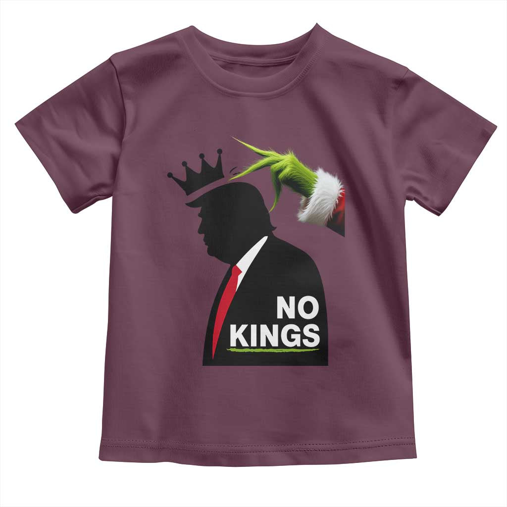 Funny Christmas No Kings in America Toddler T Shirt TS10 Maroon Print Your Wear