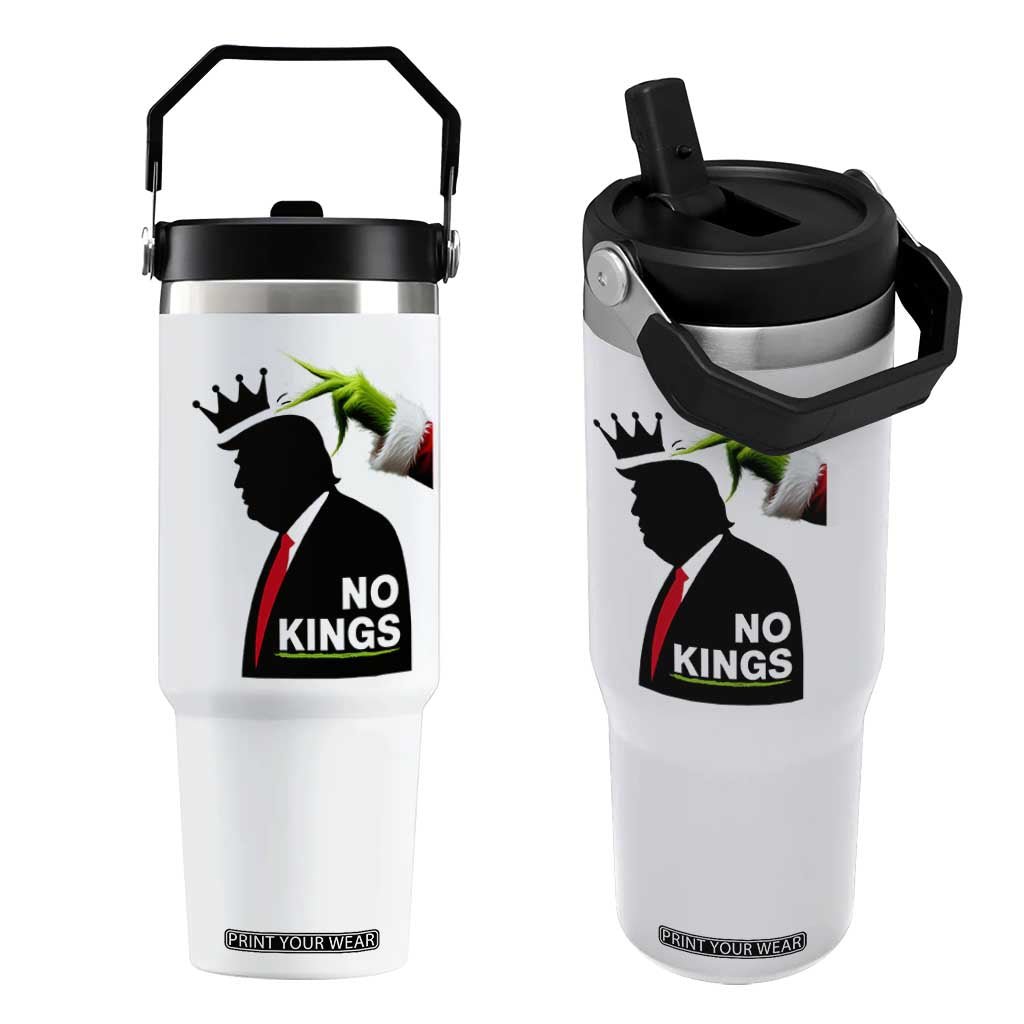 Funny Christmas No Kings in America Flip Straw Tumbler TS10 One Size: 30 oz White Print Your Wear