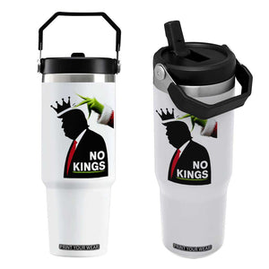 Funny Christmas No Kings in America Flip Straw Tumbler TS10 One Size: 30 oz White Print Your Wear