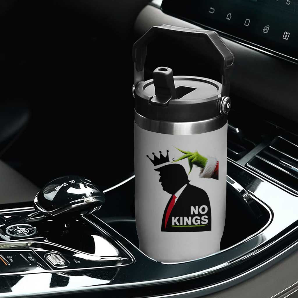 Funny Christmas No Kings in America Flip Straw Tumbler TS10 Print Your Wear