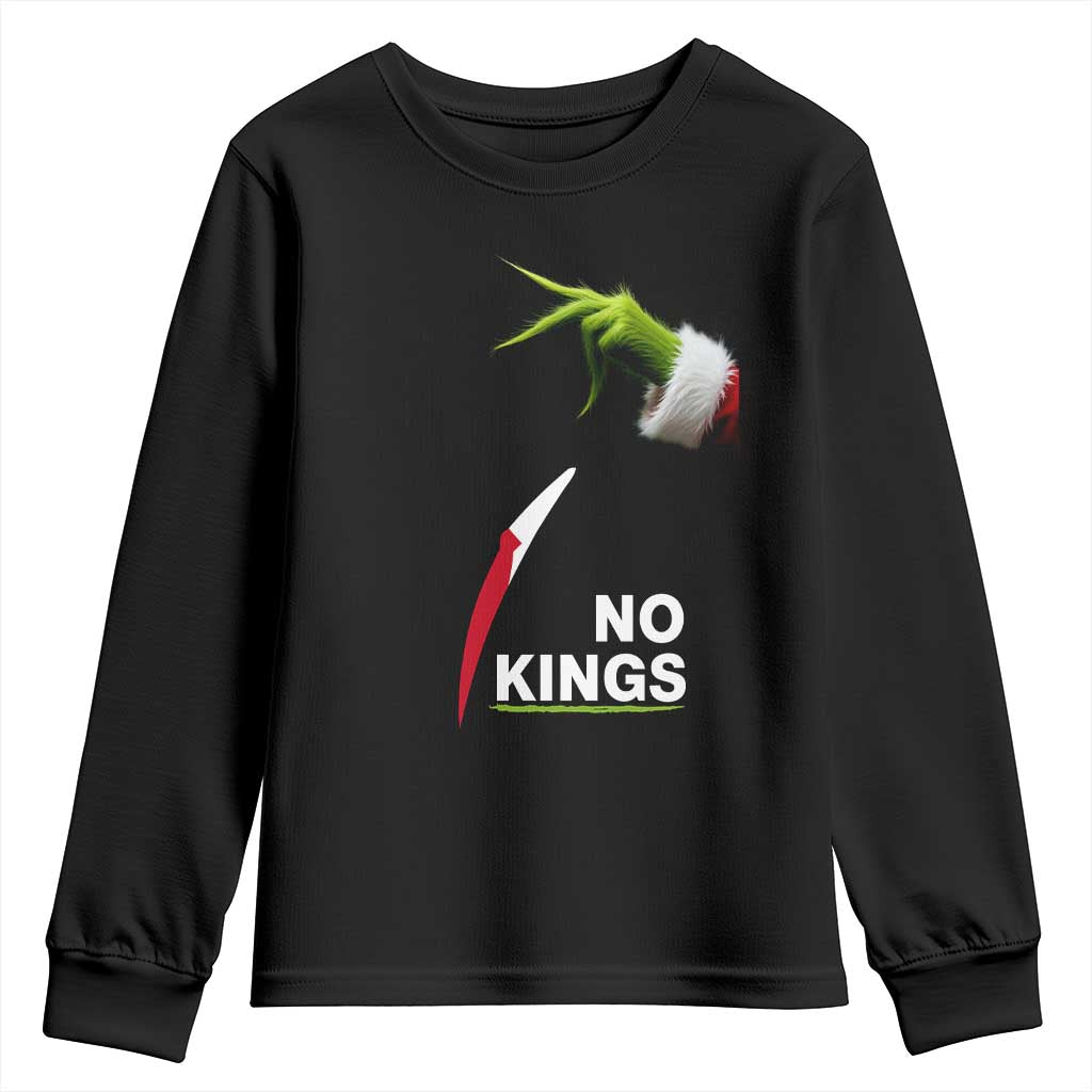 Funny Christmas No Kings in America Youth Sweatshirt - Print Your Wear
