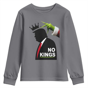 Funny Christmas No Kings in America Youth Sweatshirt TS10 Charcoal Print Your Wear