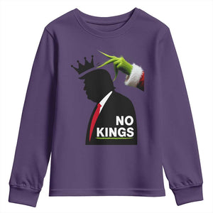 Funny Christmas No Kings in America Youth Sweatshirt TS10 Purple Print Your Wear