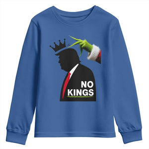 Funny Christmas No Kings in America Youth Sweatshirt TS10 Royal Blue Print Your Wear