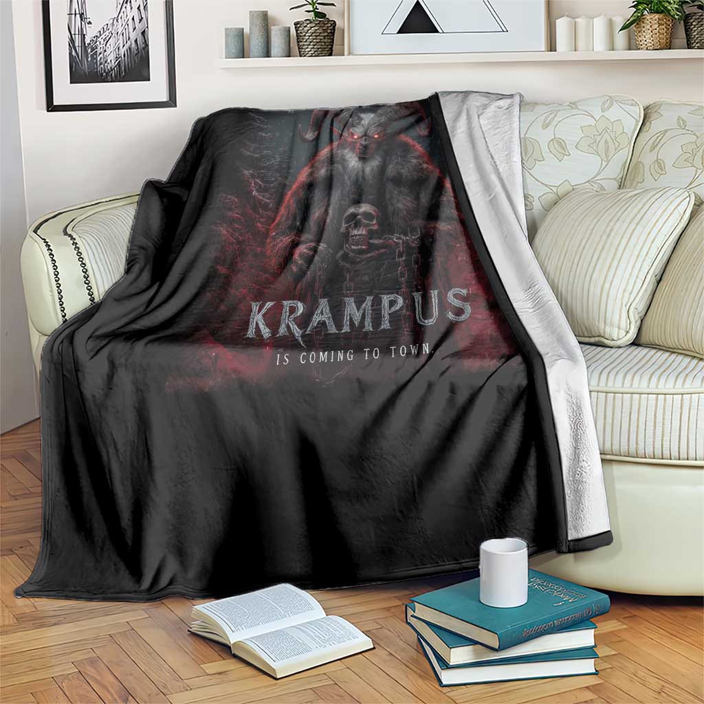 Krampus Is Coming To Town Throw Blanket Gothic Dark Xmas Gift Horror Holiday TS10 Print Your Wear
