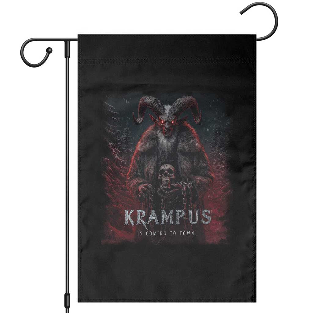 Krampus Is Coming To Town Garden Flag Gothic Dark Xmas Gift Horror Holiday TS10 Black Print Your Wear