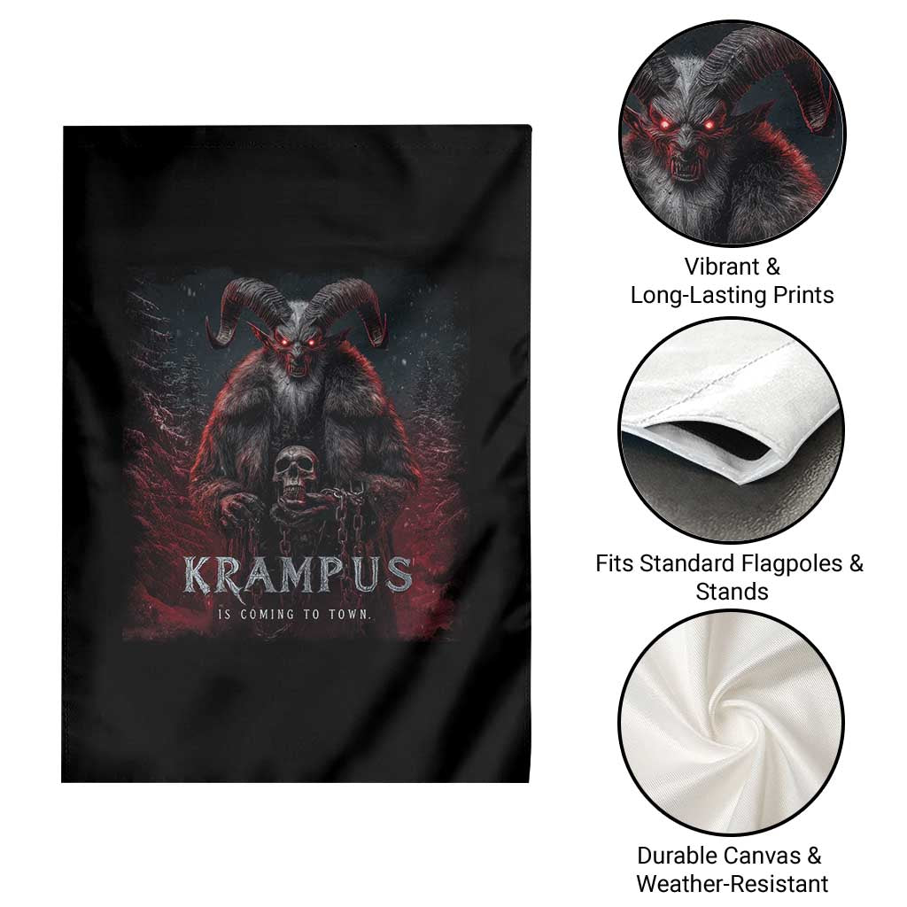 Krampus Is Coming To Town Garden Flag Gothic Dark Xmas Gift Horror Holiday TS10 Print Your Wear