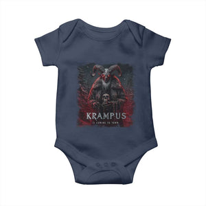 Krampus Is Coming To Town Baby Onesie Gothic Dark Xmas Gift Horror Holiday TS10 Navy Print Your Wear