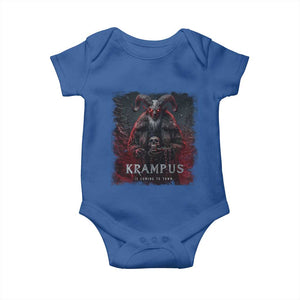 Krampus Is Coming To Town Baby Onesie Gothic Dark Xmas Gift Horror Holiday TS10 Royal Blue Print Your Wear