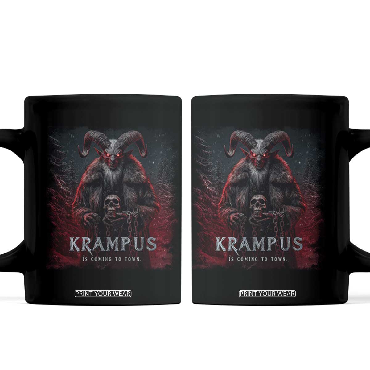 Krampus Is Coming To Town Coffee Mug Gothic Dark Xmas Gift Horror Holiday TS10 Black Print Your Wear