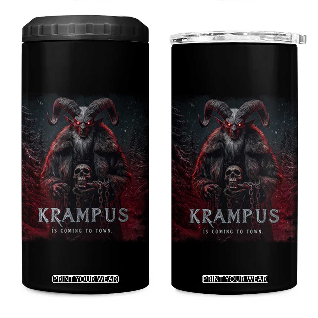 Krampus Is Coming To Town 4 in 1 Can Cooler Tumbler Gothic Dark Xmas Gift Horror Holiday TS10 One Size: 16 oz Black Print Your Wear