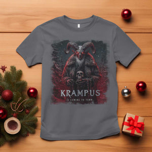 Krampus Is Coming To Town T Shirt Gothic Dark Xmas Gift Horror Holiday TS10 Charcoal Print Your Wear