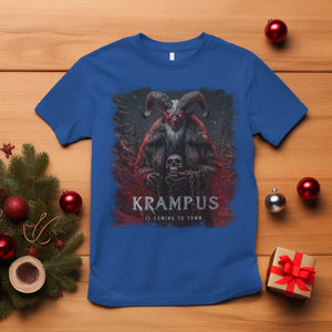 Krampus Is Coming To Town T Shirt Gothic Dark Xmas Gift Horror Holiday TS10 Royal Blue Print Your Wear