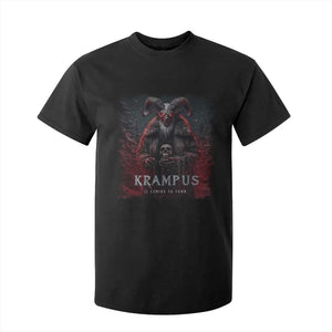 Krampus Is Coming To Town T Shirt For Kid Gothic Dark Xmas Gift Horror Holiday TS10 Black Print Your Wear
