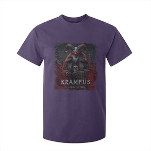 Krampus Is Coming To Town T Shirt For Kid Gothic Dark Xmas Gift Horror Holiday TS10 Purple Print Your Wear