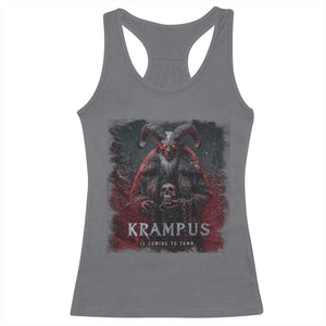 Krampus Is Coming To Town Racerback Tank Top Gothic Dark Xmas Gift Horror Holiday TS10 Charcoal Print Your Wear