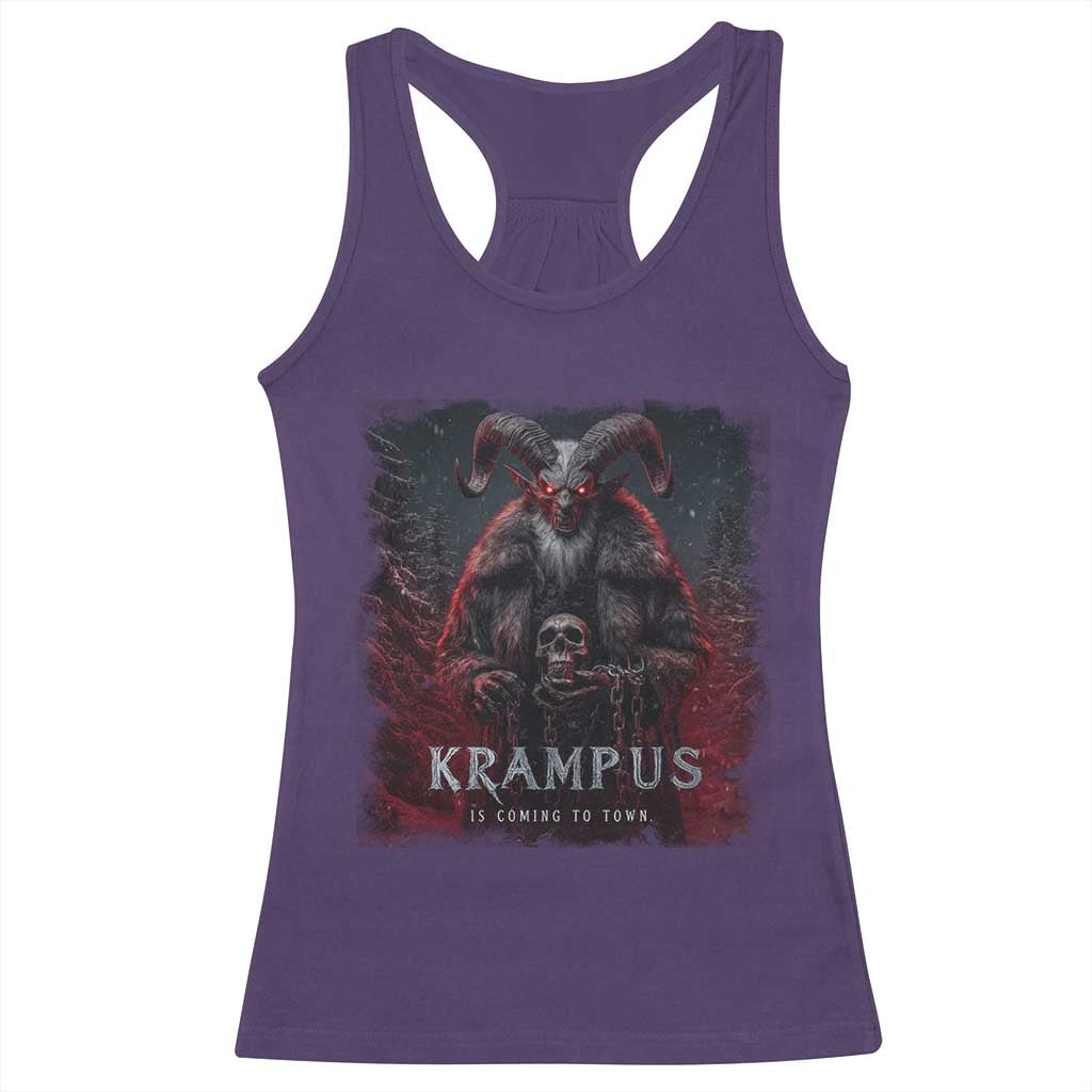 Krampus Is Coming To Town Racerback Tank Top Gothic Dark Xmas Gift Horror Holiday TS10 Purple Print Your Wear