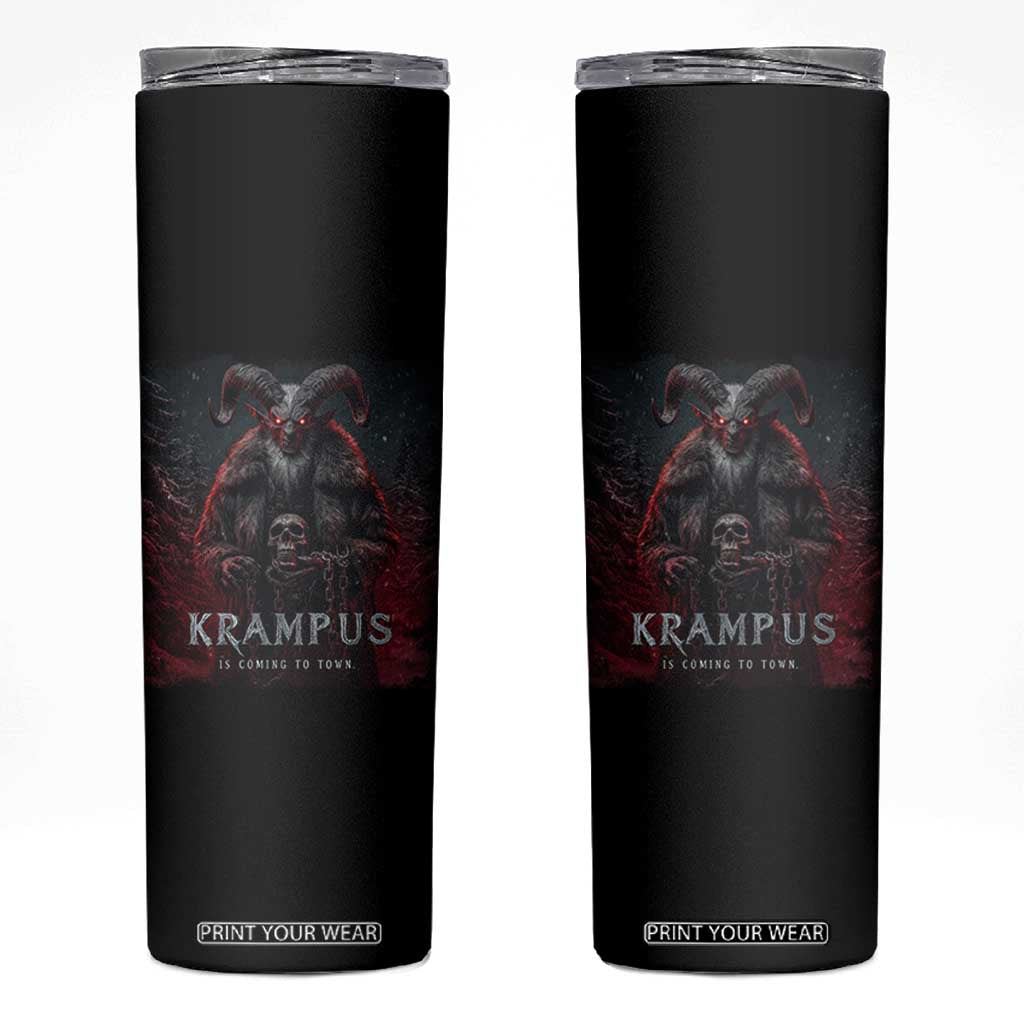 Krampus Is Coming To Town Skinny Tumbler Gothic Dark Xmas Gift Horror Holiday TS10 Black Print Your Wear
