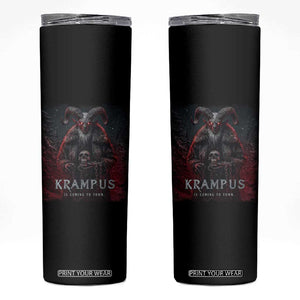 Krampus Is Coming To Town Skinny Tumbler Gothic Dark Xmas Gift Horror Holiday TS10 Black Print Your Wear