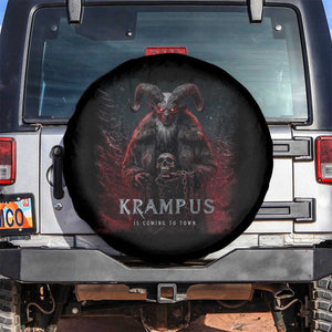 Krampus Is Coming To Town Spare Tire Cover Gothic Dark Xmas Gift Horror Holiday TS10 No hole Black Print Your Wear