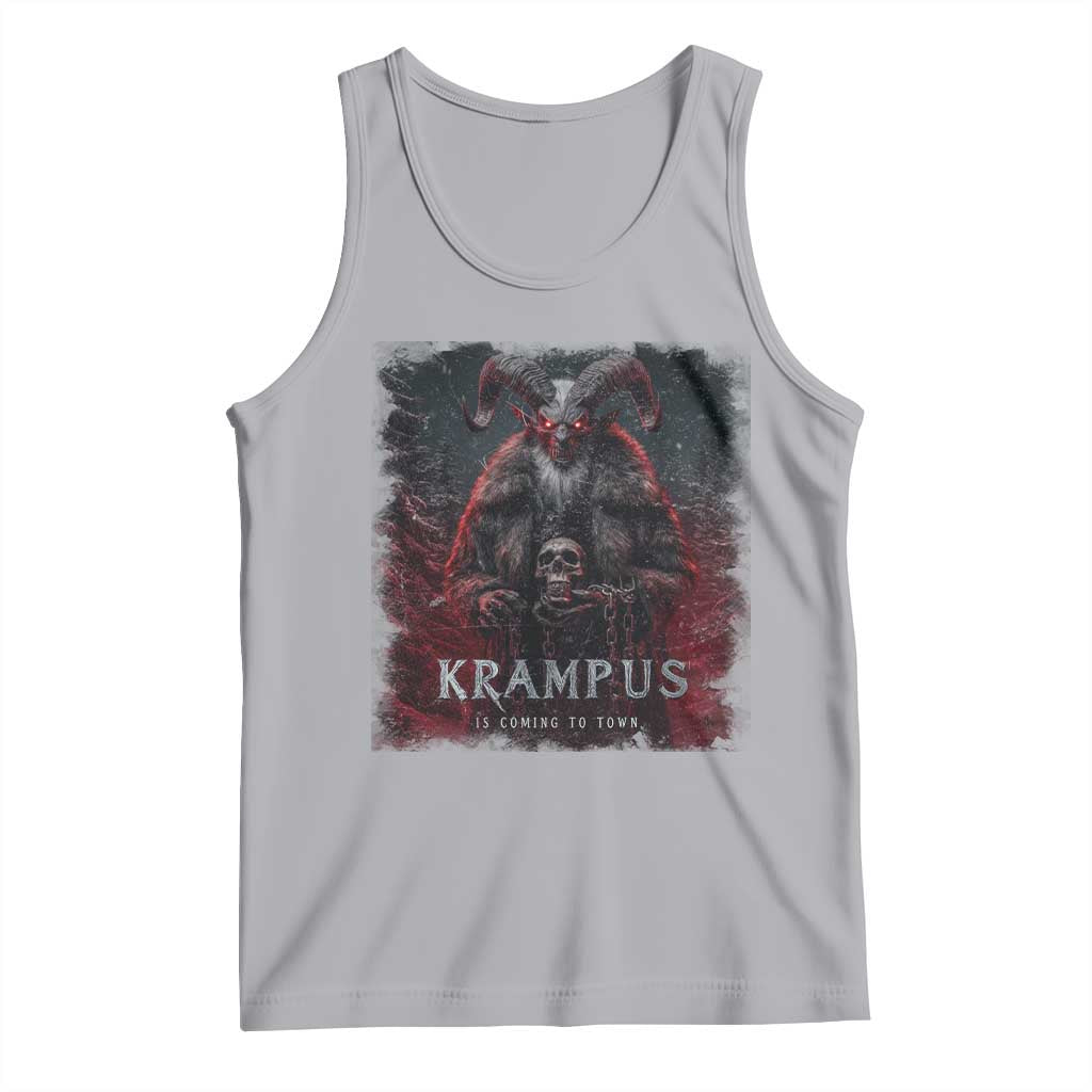 Krampus Is Coming To Town Tank Top Gothic Dark Xmas Gift Horror Holiday TS10 Athletic Heather Print Your Wear