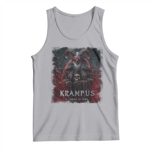 Krampus Is Coming To Town Tank Top Gothic Dark Xmas Gift Horror Holiday TS10 Athletic Heather Print Your Wear