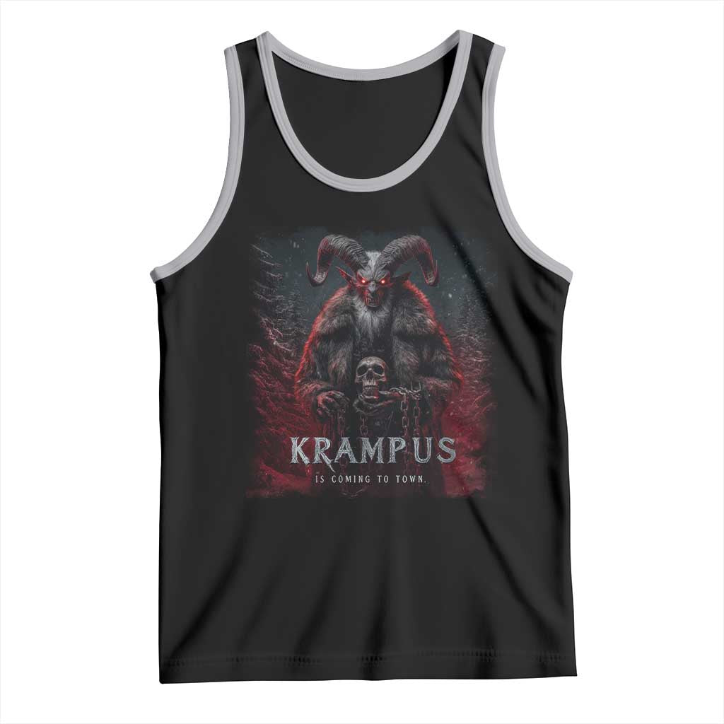 Krampus Is Coming To Town Tank Top Gothic Dark Xmas Gift Horror Holiday TS10 Black Athletic Heather Print Your Wear