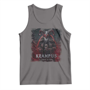 Krampus Is Coming To Town Tank Top Gothic Dark Xmas Gift Horror Holiday TS10 Deep Heather Print Your Wear