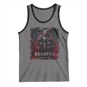 Krampus Is Coming To Town Tank Top Gothic Dark Xmas Gift Horror Holiday TS10 Deep Heather Black Print Your Wear