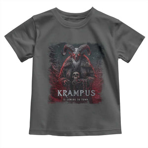 Krampus Is Coming To Town Toddler T Shirt Gothic Dark Xmas Gift Horror Holiday TS10 Dark Heather Print Your Wear