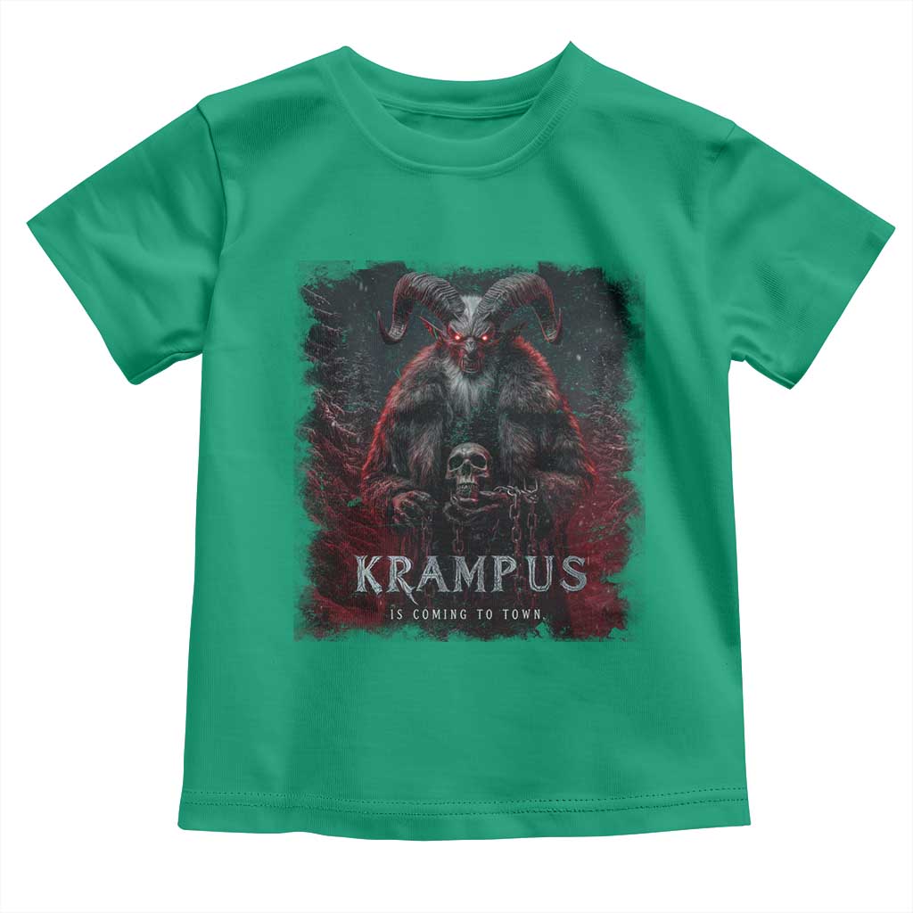 Krampus Is Coming To Town Toddler T Shirt Gothic Dark Xmas Gift Horror Holiday TS10 Irish Green Print Your Wear