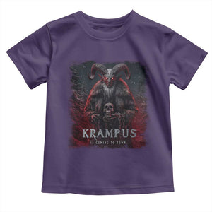 Krampus Is Coming To Town Toddler T Shirt Gothic Dark Xmas Gift Horror Holiday TS10 Purple Print Your Wear