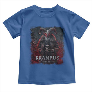 Krampus Is Coming To Town Toddler T Shirt Gothic Dark Xmas Gift Horror Holiday TS10 Royal Blue Print Your Wear