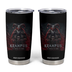 Krampus Is Coming To Town Tumbler Cup Gothic Dark Xmas Gift Horror Holiday TS10 Black Print Your Wear