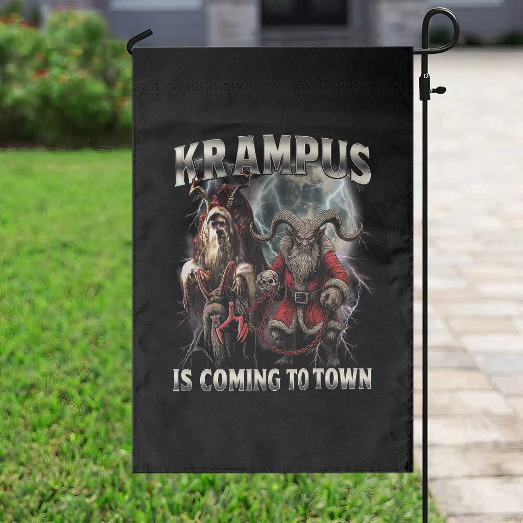 Krampus Is Coming To Town Garden Flag Vintage Gothic Dark Xmas Gift Horror Holiday TS10 Print Your Wear