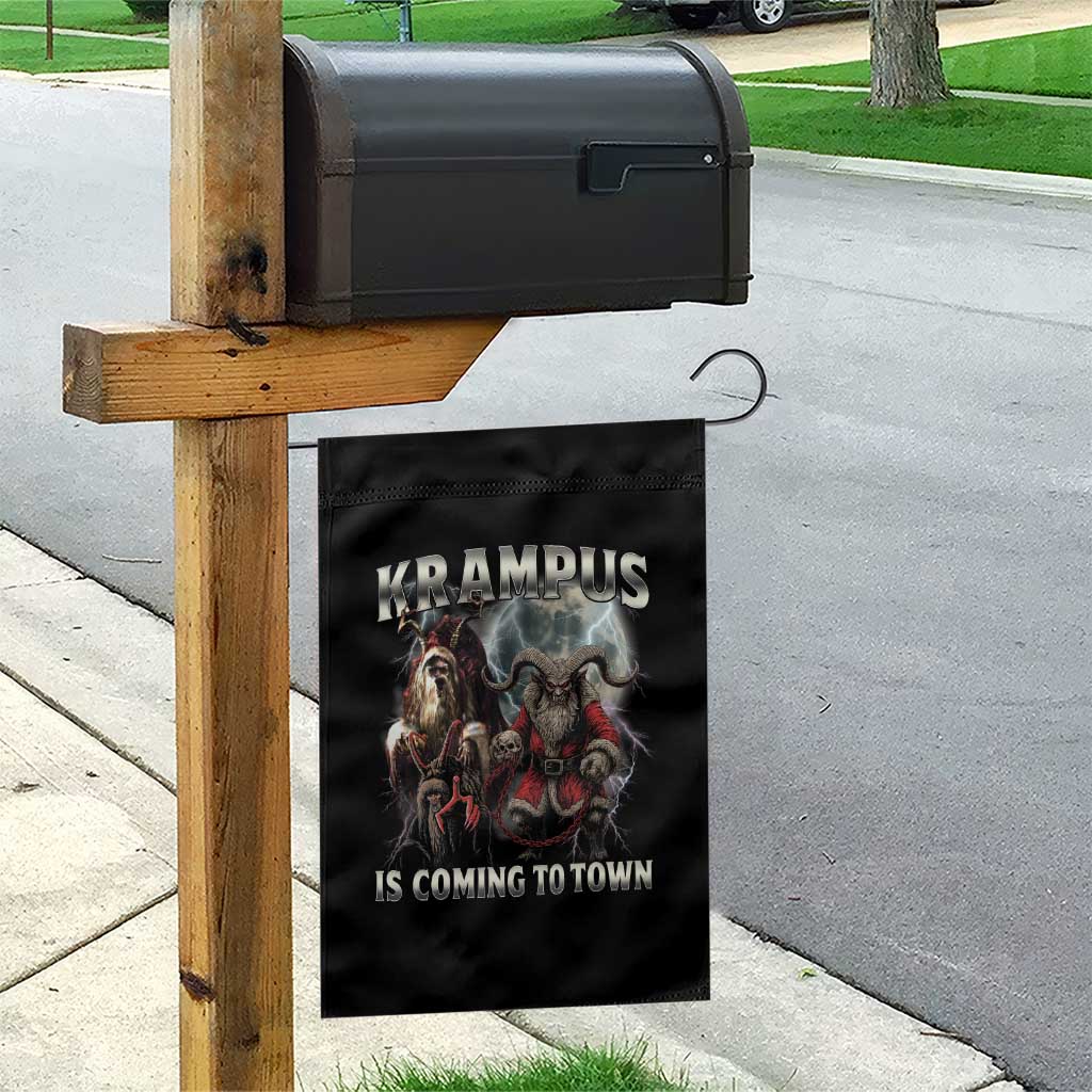 Krampus Is Coming To Town Garden Flag Vintage Gothic Dark Xmas Gift Horror Holiday TS10 Print Your Wear