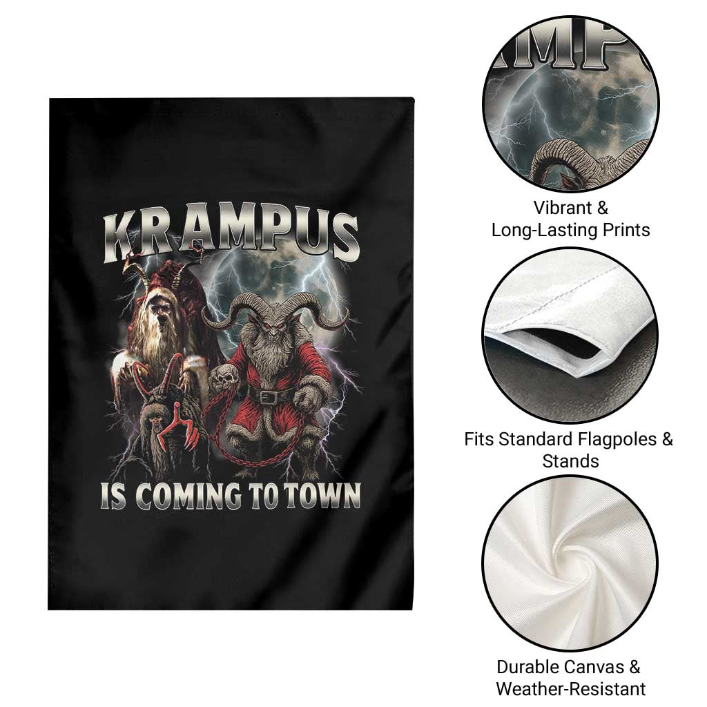 Krampus Is Coming To Town Garden Flag Vintage Gothic Dark Xmas Gift Horror Holiday TS10 Print Your Wear